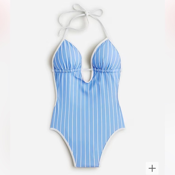 J Crew Cutout one-piece swimsuit in stripe NWT - Picture 1 of 3